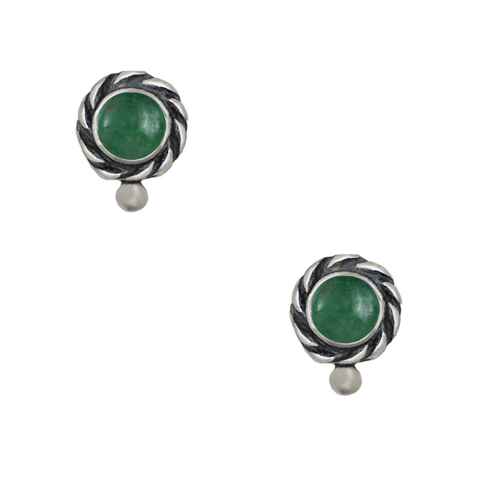 Sterling Silver Petite Jade Post Stud Earrings